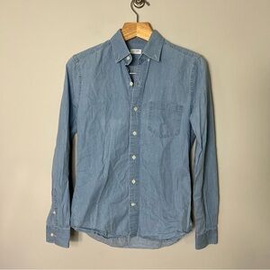A Days March Men’s Chambray Denim Long Sleeve Button Up Collared Shirt Small 414